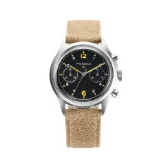 Reloj Praesidus Plata para hombre con correa de cuero PAC-76 Sand Leather 38MM