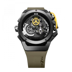 Men's Mazzucato black watch with rubber strap Rim Sport Black / Green - 48MM Automatic