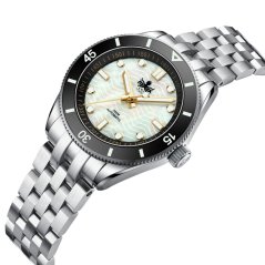 Montre Phoibos Watches pour homme en argent avec bracelet en acier Wave Master 200M - PY053DN No Date Automatic 39.5MM