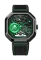 Čierne pánske hodinky Agelocer Watches s gumovým pásikom Volcano Series Black / Green 44.5MM Automatic