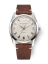 Relógio Nivada Grenchen prata para homens com pulseira de couro Antarctic 35004M14 35MM