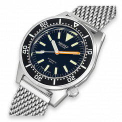 Men's silver Squale watch with steel strap 1521 Militaire Mesh - Silver 42MM Automatic
