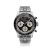 Men's silver About Vintage watch with steel strap Racing Chronograph 1960 Black 40MM