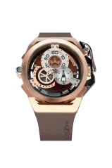 Złoty zegarek męski Mazzucato z gumowym paskiem RIM Diamond - 04 BR 48MM Automatic