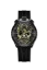 Černé pánské hodinky Bomberg s gumovým páskem SUGAR SKULL GOLDEN 45MM