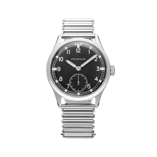 Relógio Praesidus prata para homem com bracelete em aço DD-45 Factory Fresh 38MM Automatic