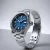 Men's silver Henryarcher watch with steel strap Akva - Ocean Cyan 40MM Automatic