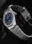 Reloj Nivada Grenchen plata de caballero con correa de acero F77 Blue No Date 68001A77 37MM Automatic
