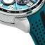 Montre Bomberg Watches pour homme de couleur argent avec bracelet en caoutchouc RACING 4.9 Blue 45MM