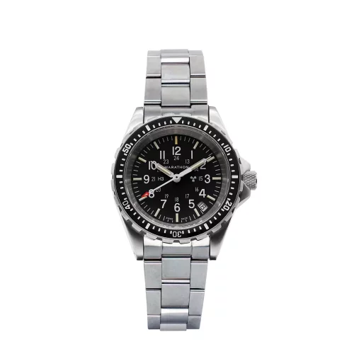 Orologio da uomo Marathon Watches in colore argento con cinturino in acciaio Medium Diver's Quartz 36MM