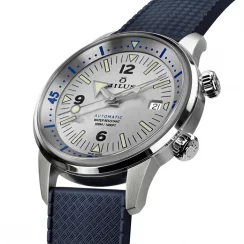 Men's silver Milus ne Watch with rubber strap Archimèdes by Milus Silver Storm 41MM Automatic