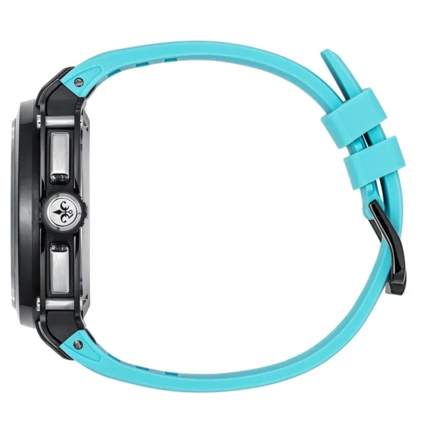 Men's black Ralph Christian watch with a rubber band The Titan Chrono Aqua Volt 45,5MM