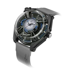 Herrenuhr Mazzucato in Schwarz mit Kautschukarmband LAX Dual Time Black / Grey - 48MM Automatic