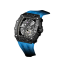 Orologio da uomo nero Tsar Bomba Watch con un braccialetto di gomma TB8209CF - Black / Blue Automatic 43,5MM
