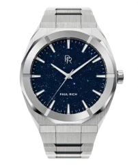 Men's silver Paul Rich watch with steel strap Cosmic - Silver 45MM