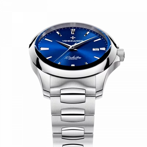 Relógio masculino de prata Venezianico com pulseira de aço Redentore 1221502C 40MM