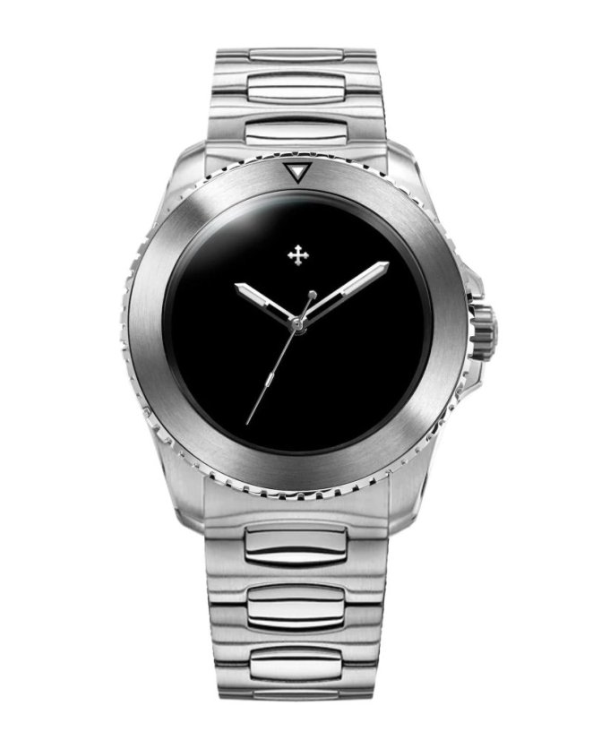 Stříbrné pánské hodinky Venezianico s ocelovým páskem Nereide Ultrablack 3921510 Canova Bracelet 42MM Automatic