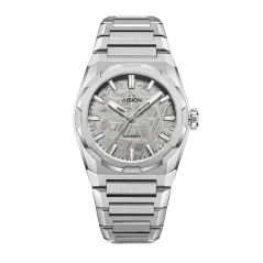 Men's silver Aisiondesign Watch with steel strap HANG Crafts - Meteorite Dial 40MM Automatic