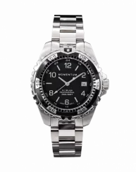 Muški srebrni sat Momentum Watches s čeličnim pojasom Splash Black / Black 38MM