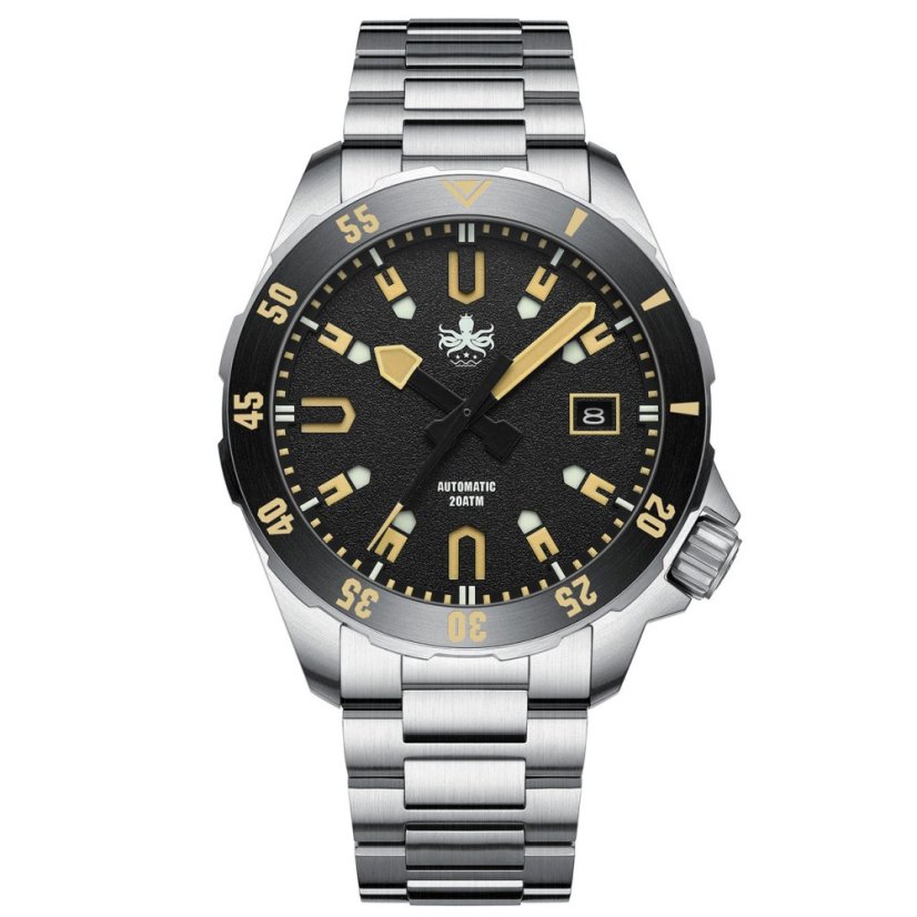 Stříbrné pánské hodinky Phoibos Watches s ocelovým páskem Apollo PY056C - Automatic 39MM