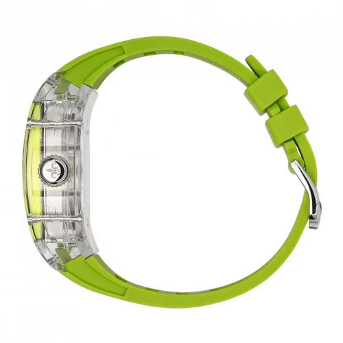 Men's silver Ralph Christian watch with a rubber band The Ghost - Acid Green Automatic 43MM