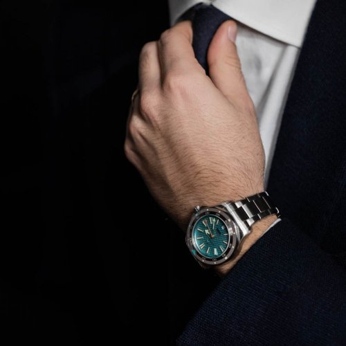 Męski srebrny zegarek Fathers Watches ze stalowym paskiem Cocktail Attire Steel 40MM Automatic