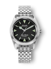 Men's silver Nivada Grenchen watch with steel strap Super Antarctic 32026A12 38MM Automatic