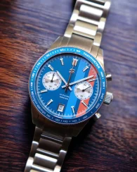 Męski srebrny zegarek Straton Watches ze stalowym paskiem Classic Driver Racing 40MM