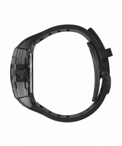Paul Rich Watch zwart herenhorloge met rubberen band Frosted Astro Day & Date Lunar - Black 42,5MM