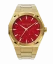Zlaté pánske hodinky Paul Rich s oceľovým pásikom Star Dust II - Gold / Red 43MM