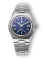 Men's silver Nivada Grenchen watch with steel strap F77 Blue Date 68001A77 37MM Automatic