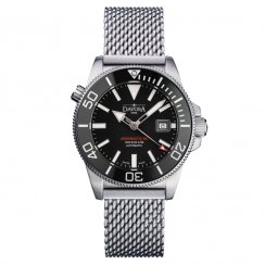 Men's silver Davosa watch with steel strap Argonautic BG Mesh - Silver/Black 43MM Automatic