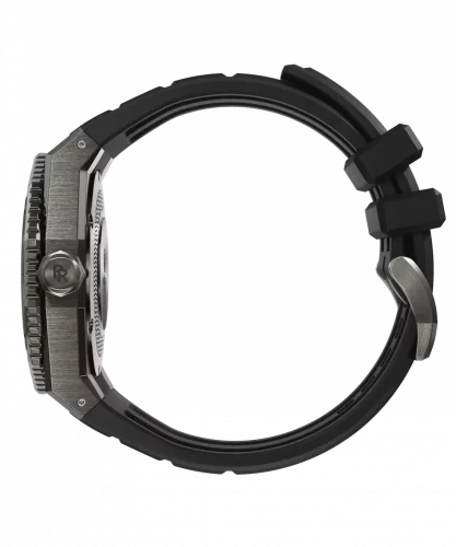 Montre Paul Rich pour homme de couleur argent avec bracelet en caoutchouc Aquacarbon Pro Forged Grey - Aventurine 43MM