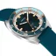 Męski srebrny zegarek Circula Watches z gumowym paskiem AquaSport II - Blue 40MM Automatic
