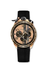Montre Bomberg Watches pour homme de couleur or avec bracelet en caoutchouc SPA 45MM