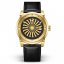 Zlaté pánske hodinky Zinvo Watches s opaskom z pravej kože Blade 12K - Black 44MM