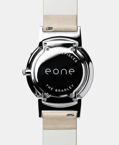 Montre Eone pour homme de couleur argent avec bracelet en cuir Bradley Edge - Silver 40MM