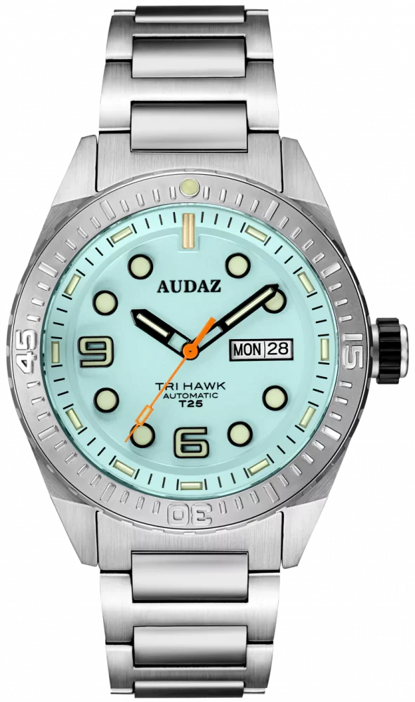 アレクサンドル3世 Men's silver Audaz watch with steel strap Tri Hawk ADZ-4010-02