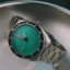 Relógio Phoibos Watches de prata para homem com pulseira de aço Reef Master 200M - Shamrock Green Automatic 42MM
