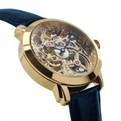 Złoty męski zegarek Ludwika XVI ze skórzanym paskiem Versailles 650 - Gold 43MM Automatic