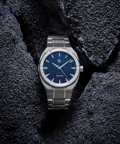 Ασημένιο ρολόι Paul Rich για άντρες με ιμάντα από χάλυβα Cosmic - Silver 45MM