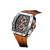 Men's silver Tsar Bomba Watch with a rubber band TB8204Q - Silver / Orange 43,5MM