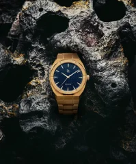 Goldene Herrenuhr Paul Rich mit Stahlband Cosmic - Gold 45MM