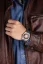 Montre Nivada Grenchen pour homme de couleur argent avec bracelet en caoutchouc F77 Brown Smoked No Date 68002A77 37MM Automatic