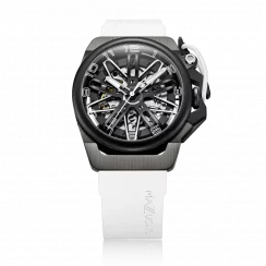 Orologio Mazzucato bracciale da uomo nero con elastico RIM Gt Black / White - 42MM Automatic