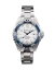 Męski srebrny zegarek Momentum Watches ze stalowym paskiem Splash White / Blue 38MM