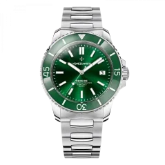 Strieborné pánske hodinky Venezianico s oceľovým pásikom Nereide 3321501C Green 42MM Automatic