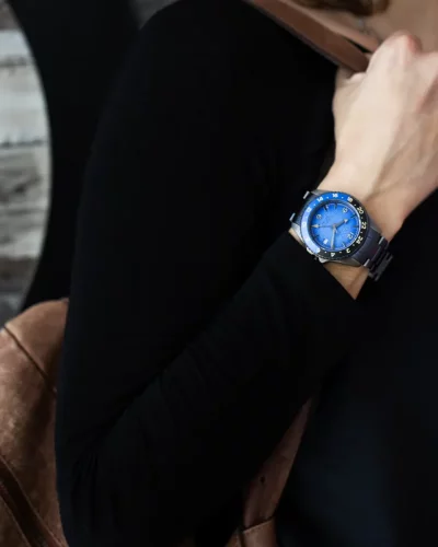 Muški srebrni sat Out Of Order Watches s čeličnim pojasom Trecento Blue 40MM Automatic