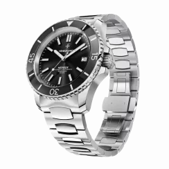 Stříbrné pánské hodinky Venezianico s ocelovým páskem Nereide 3321504C Black 42MM Automatic