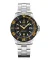 Zilverkleurig herenhorloge van Delma Watches met stalen riem band Blue Shark IV Silver Black 47MM Automatic